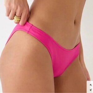 J. Crew Women's High Leg Bikini Bottom Pink Swimwear Beach Size Large NWT